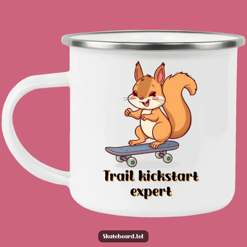 Funny Squirrel Skateboarder Camping Mug - Durable Cheer for Outdoor Fun