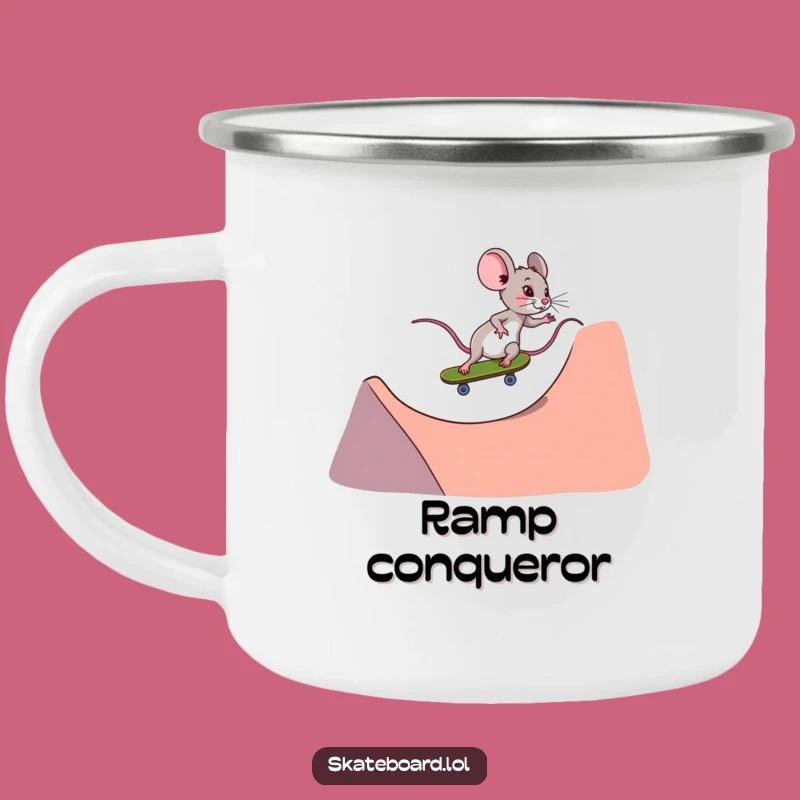 Funny Mouse Skateboarder Camping Mug - Durable Grit for Outdoor Adventures