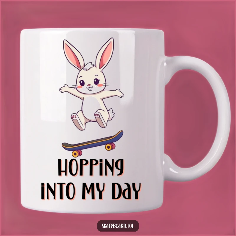 Funny Cool Bunny Skateboard Mug - Stylish Jumper Design, Perfect Gift