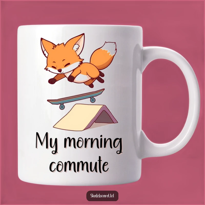 Funny Fox Skateboarder Mug: Hilarious Action Animal Gift for Skaters