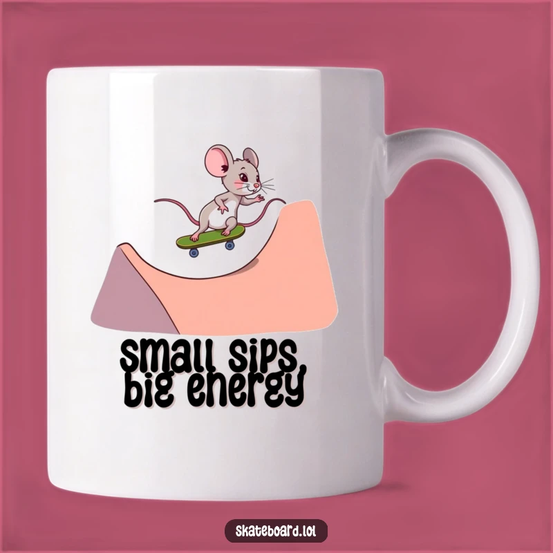 Funny Mouse Skateboarder Mug - Tiny Rider Humor Gift for Determined Souls