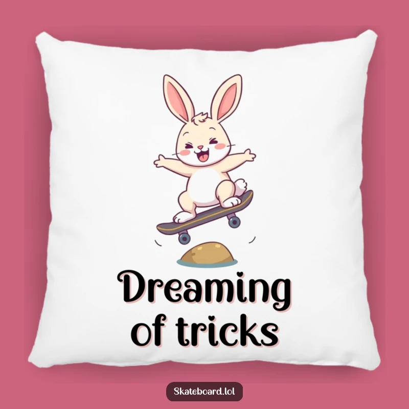 Funny Bunny Ollie Pillow - Cozy Skater Accent for Any Room