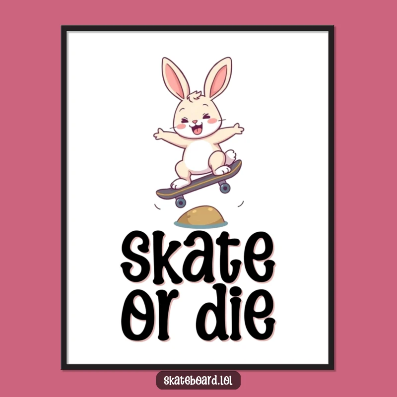 Funny Bunny Ollie Digital Print - Instant Radical Skateboard Art