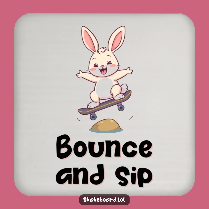 Funny Bunny Ollie Coaster - Protect Surfaces with Skater Style