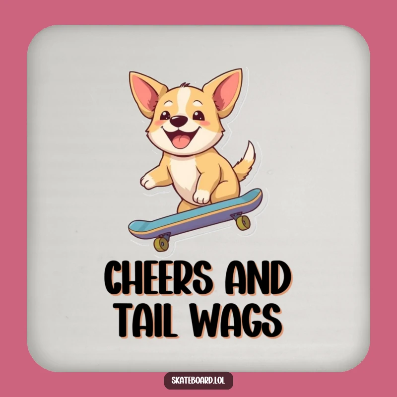 Funny Dog Skate Coaster - Joyful Rider Protection, Hilarious Gift