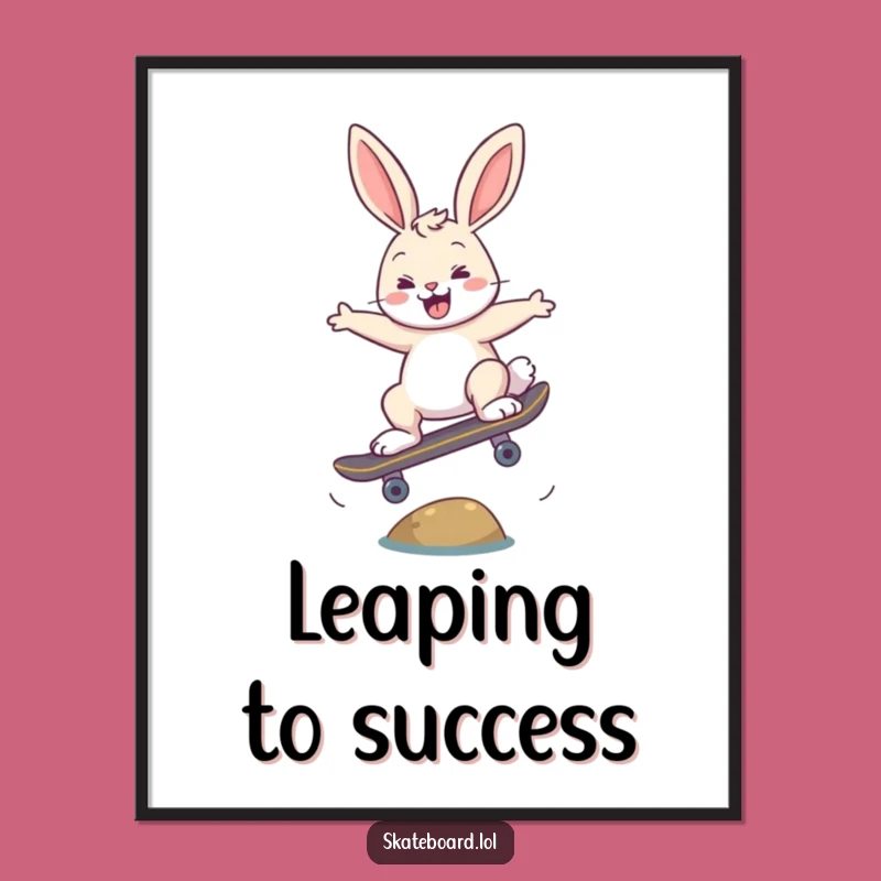 Funny Bunny Ollie Poster - Radical Skateboard Art for Wall Decor