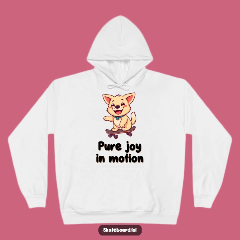 Cozy Funny Dog Hoodie: Skateboard Grin for Happy Adventures