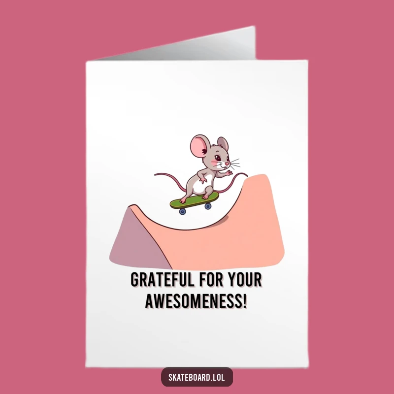 Fast Free Printable Thank You Card: Mouse Skater's Ride - Thanks!