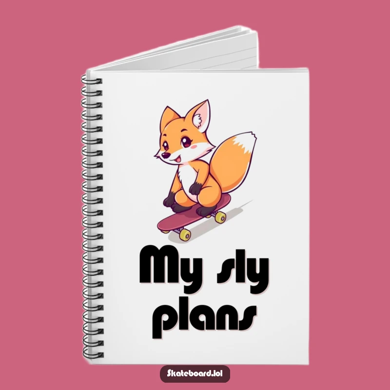 Funny Fox Skateboarder Notebook: Plan Your Adventures, Perfect Gift!