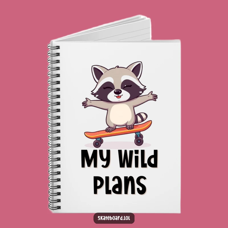 Funny Raccoon Skateboard Notebook: Journal & Hilarious Gift