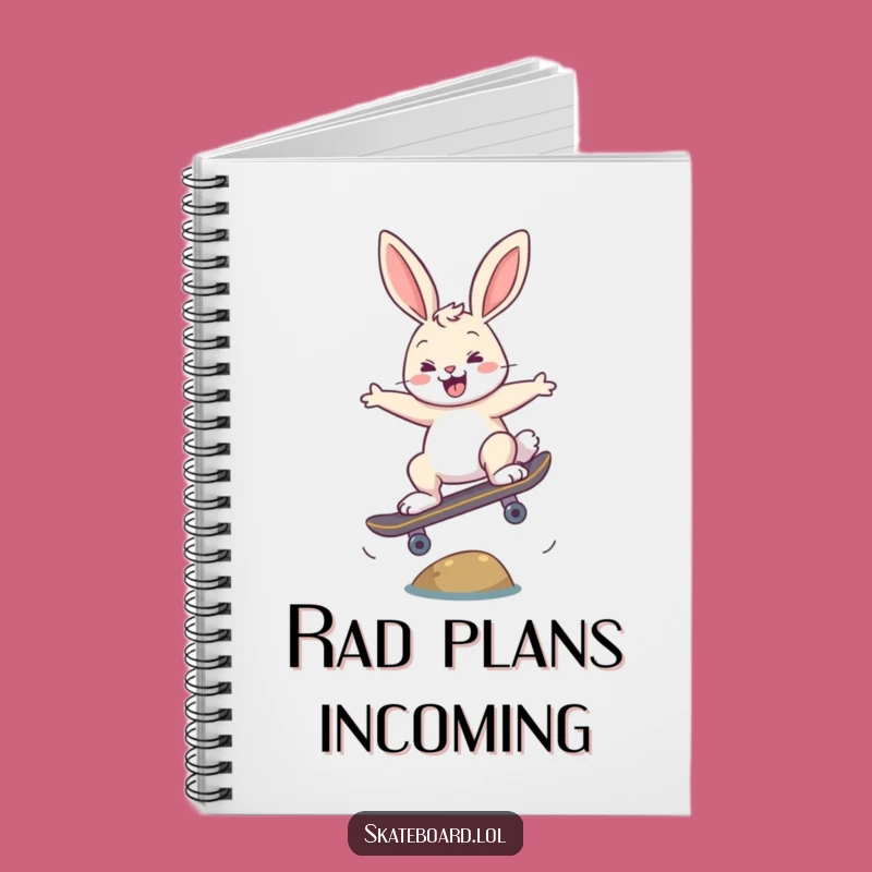 Funny Bunny Ollie Notebook - Jot Down Ideas with Skater Flair