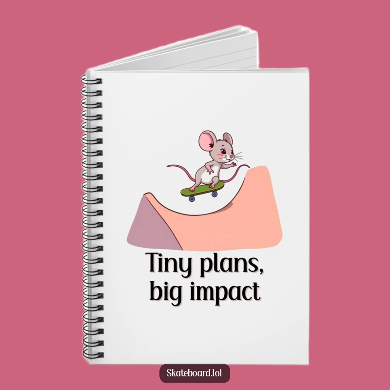 Funny Mouse Skateboarder Notebook - Jot Down Ideas with Tiny Determination