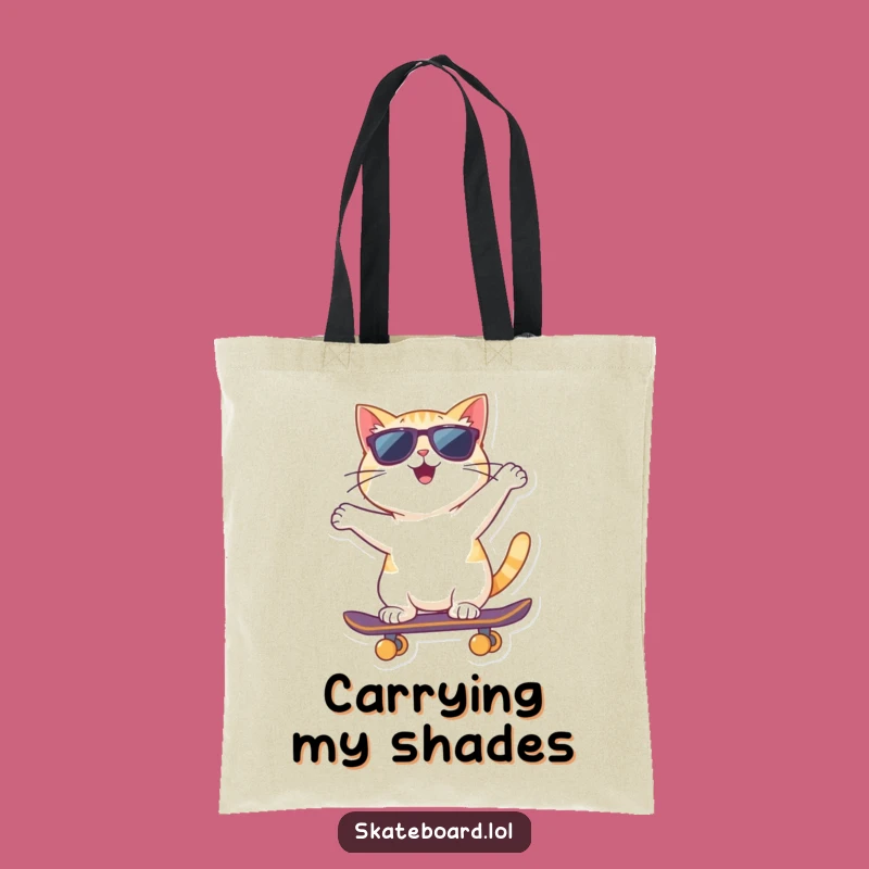 Funny Cat Tote Bag: Skateboard Backward Cool for Your Essentials