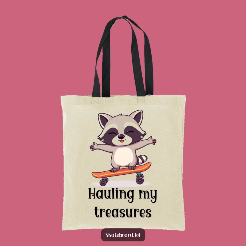 Funny Raccoon Skateboard Tote: Practical Bag & Hilarious Gift
